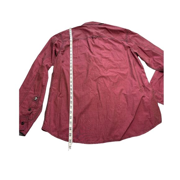 Buffalo by David Bitton Shirt Men's XL Red Cotton Pockets Long Sleeve Button-Up - Picture 5 of 7